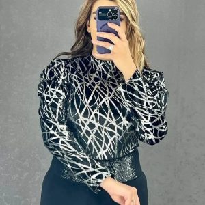 بادی زنانه مخمل - کد 25