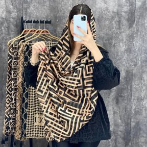 شال موهر مخمل مشکی - کد 44