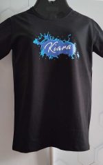 تیشرت آستین کوتاه تابستانه جنس نخ پنبه رنگ مشکی طرح kiara- کد 70